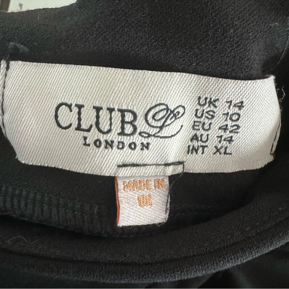 Club L London long maxi dress in black side slit Size 10  LBD little black dress - Picture 8 of 8